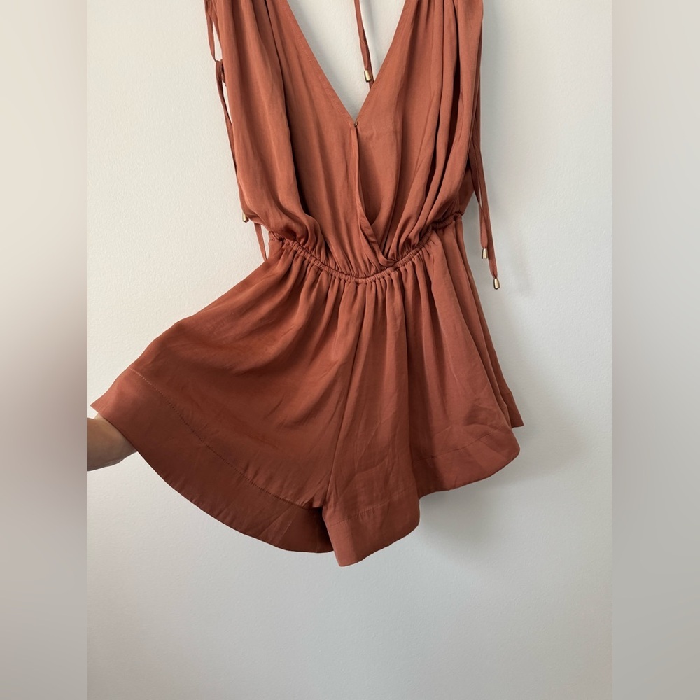 Bea Sleeveless Romper in Brown Free People Size XS - Picture 9 of 11